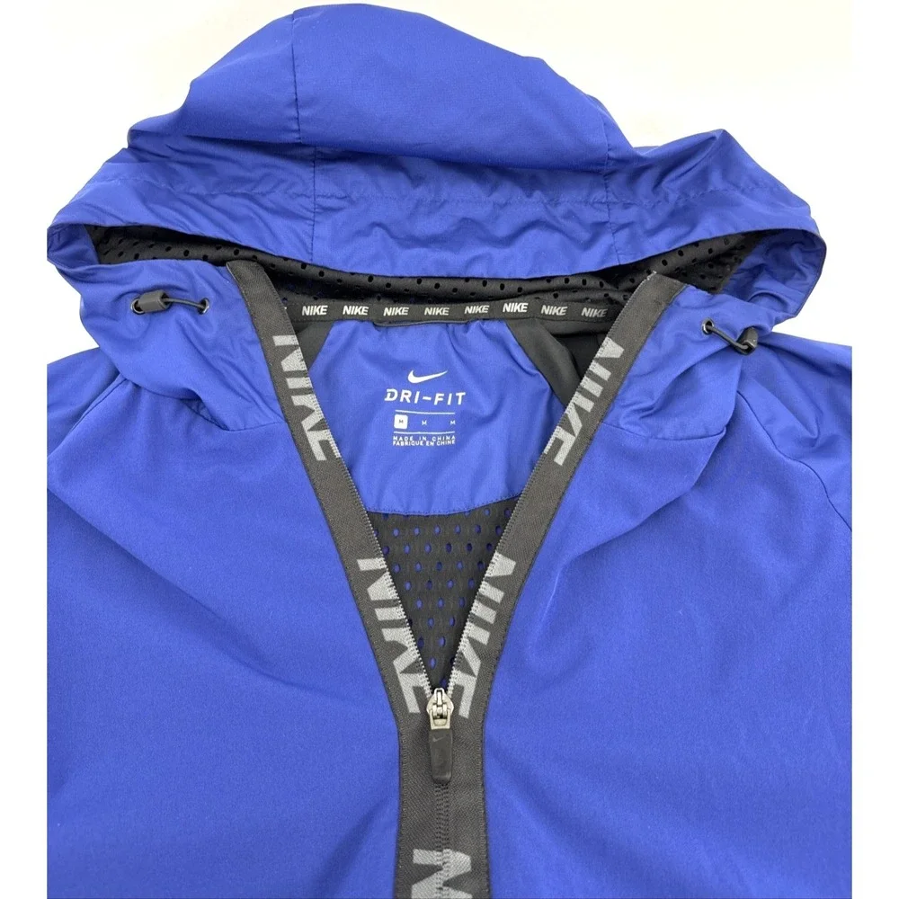 Nike Windrunner Hoodie Men's M Blue Dri-FIT Full Zip Mesh Lined Running‎